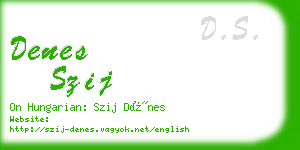 denes szij business card